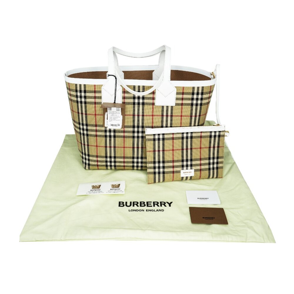 Burberry Medium London House Check Tote Bag With Pouch - Picture 5 of 10